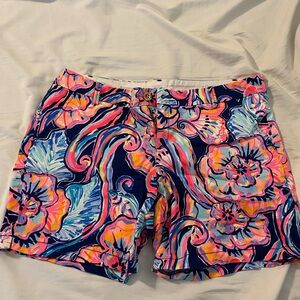 Lilly Pulitzer Navy and Pink Floral Women Shorts